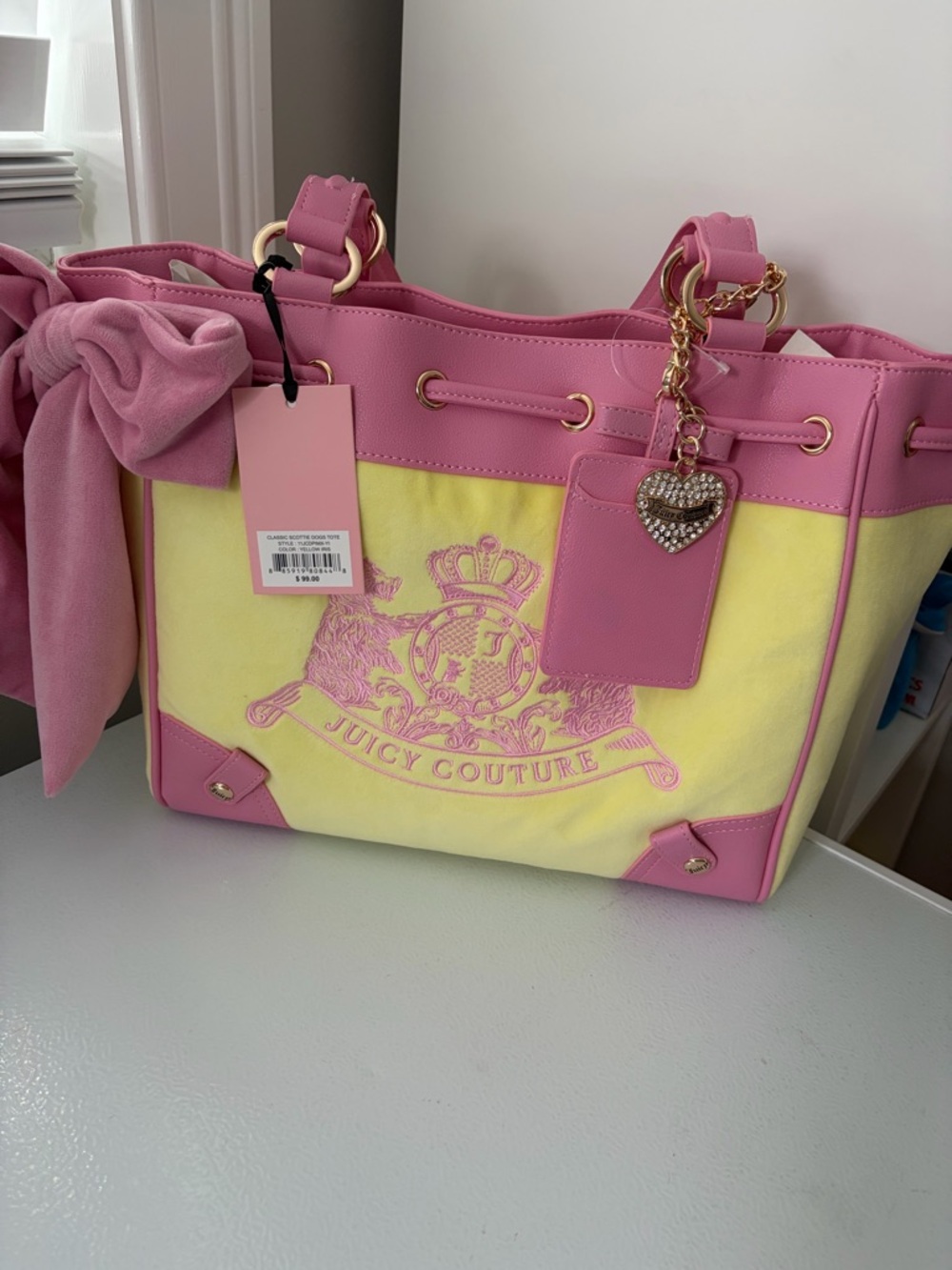 Juicy Couture Classic Scottie Dog Daydreamer yellow pink
